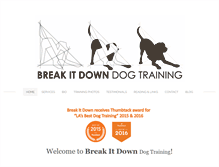 Tablet Screenshot of breakitdowndogtraining.com